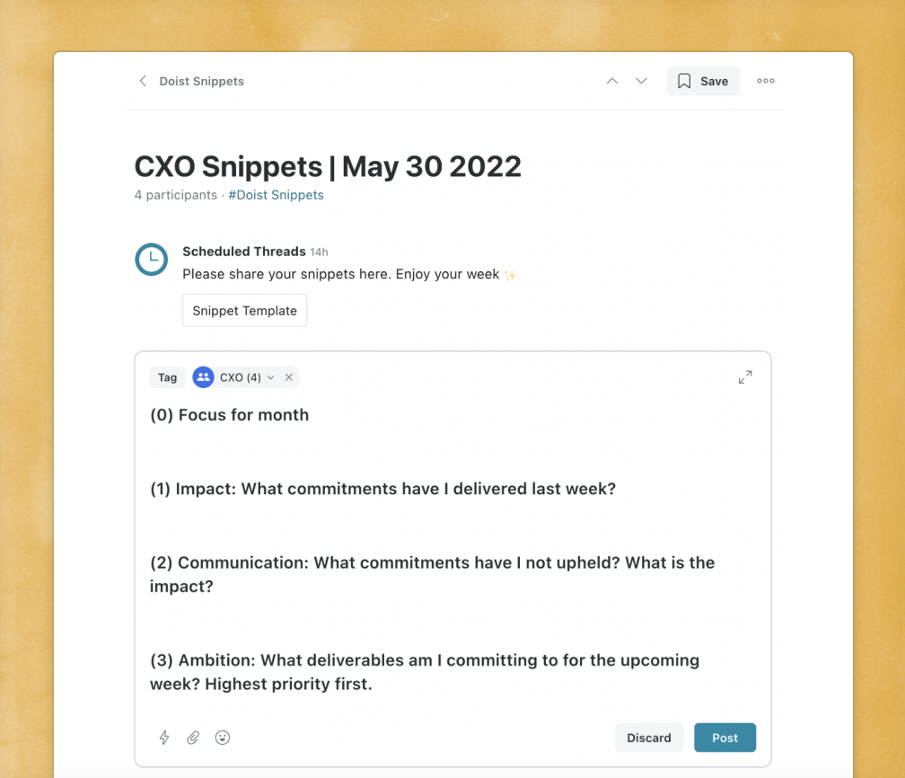 Snippets thread